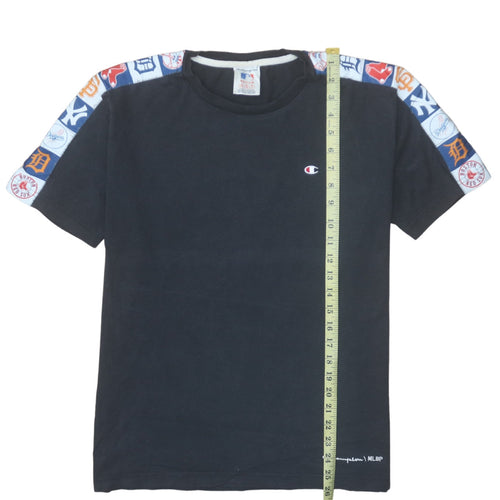 Champion MLB Black T-Shirt Men Medium Cotton Short Sleeve Sports