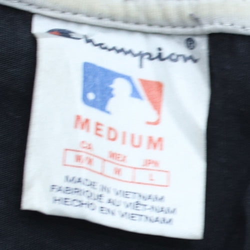 Champion MLB Black T-Shirt Men Medium Cotton Short Sleeve Sports