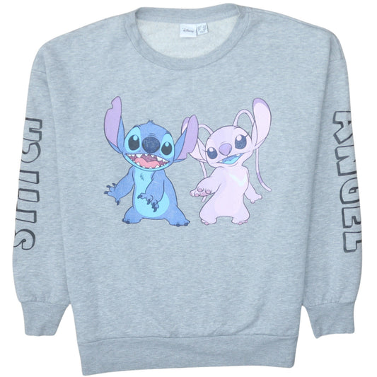 Disney Primark Womens Grey Stitch & Angel Sweatshirt L Cotton Blend