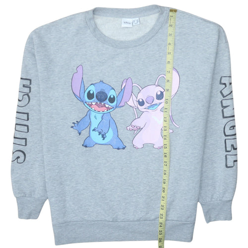Disney Primark Womens Grey Stitch & Angel Sweatshirt L Cotton Blend