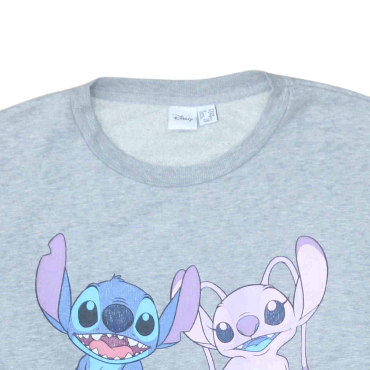 Disney Primark Womens Grey Stitch & Angel Sweatshirt L Cotton Blend