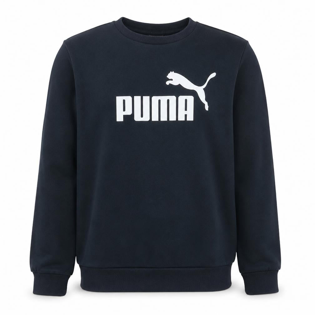 Front view of Puma Men's Black Crew Neck Pullover Sweatshirt M