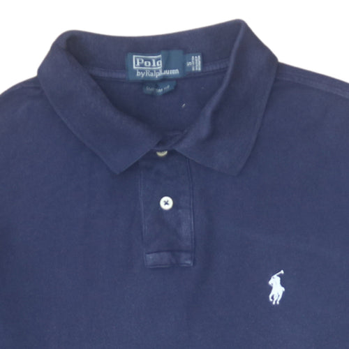 Ralph Lauren Men's Blue Slim Fit Cotton Polo Shirt Size S