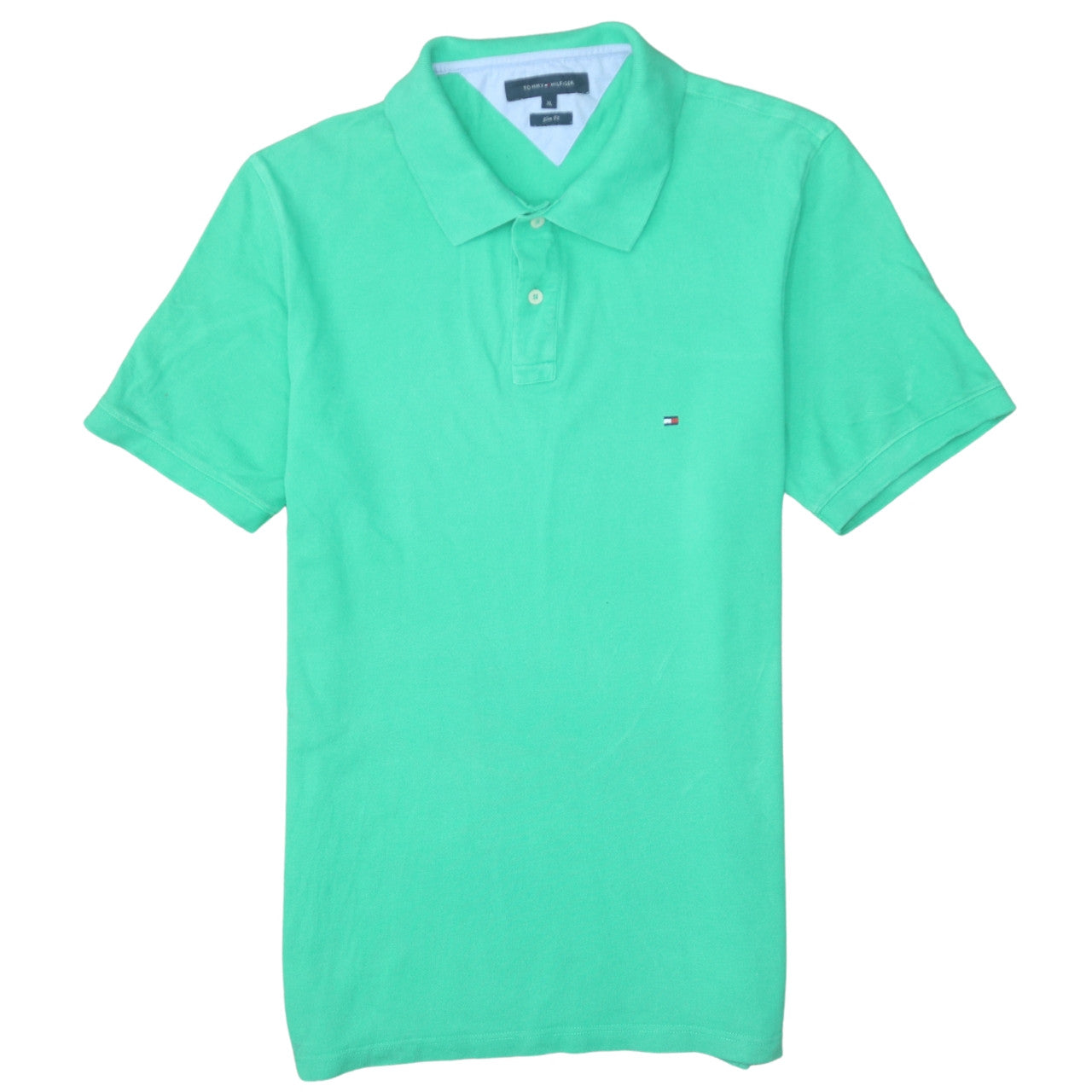 Tommy Hilfiger Men's Green Slim Fit Cotton Polo Shirt XL