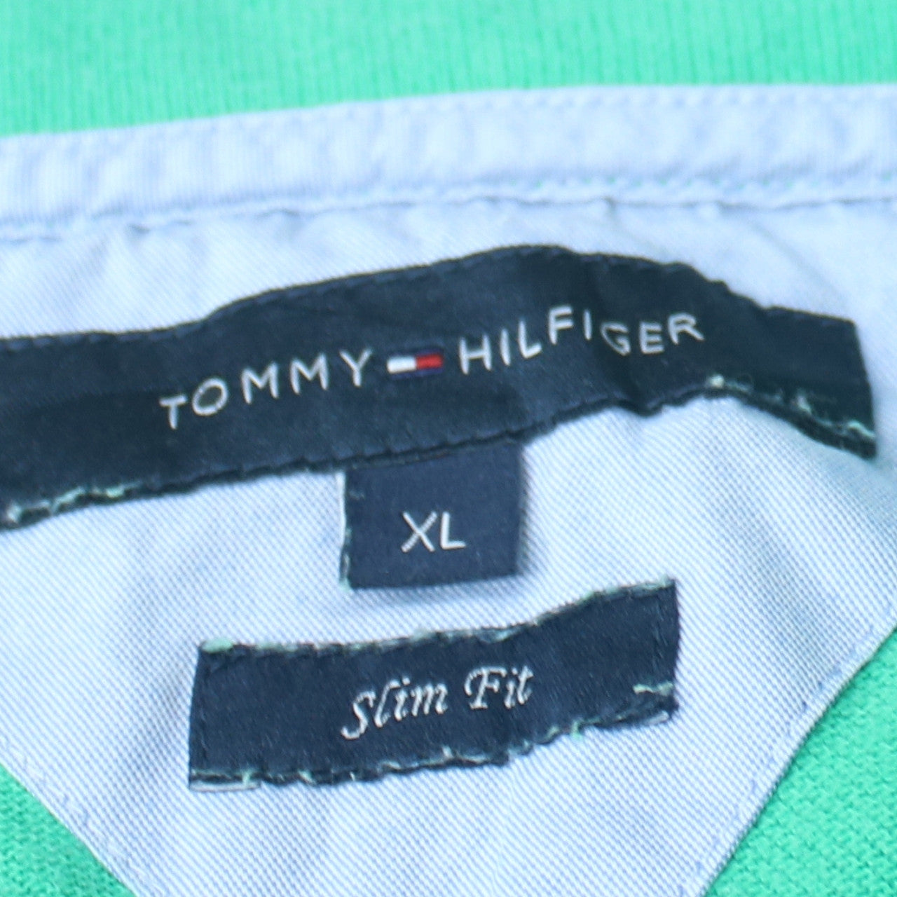Tommy Hilfiger Men's Green Slim Fit Cotton Polo Shirt XL