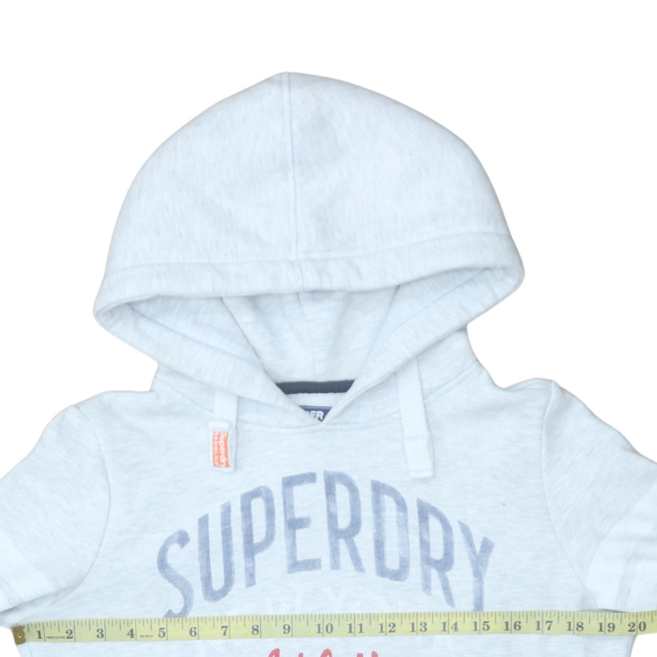 Superdry Men’s Grey Athletics Pullover Hoodie Size L Fleece Sweatshirt