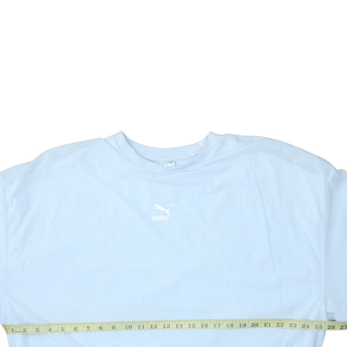 Puma Women Light Blue Crew Neck Pullover Sweatshirt XL
