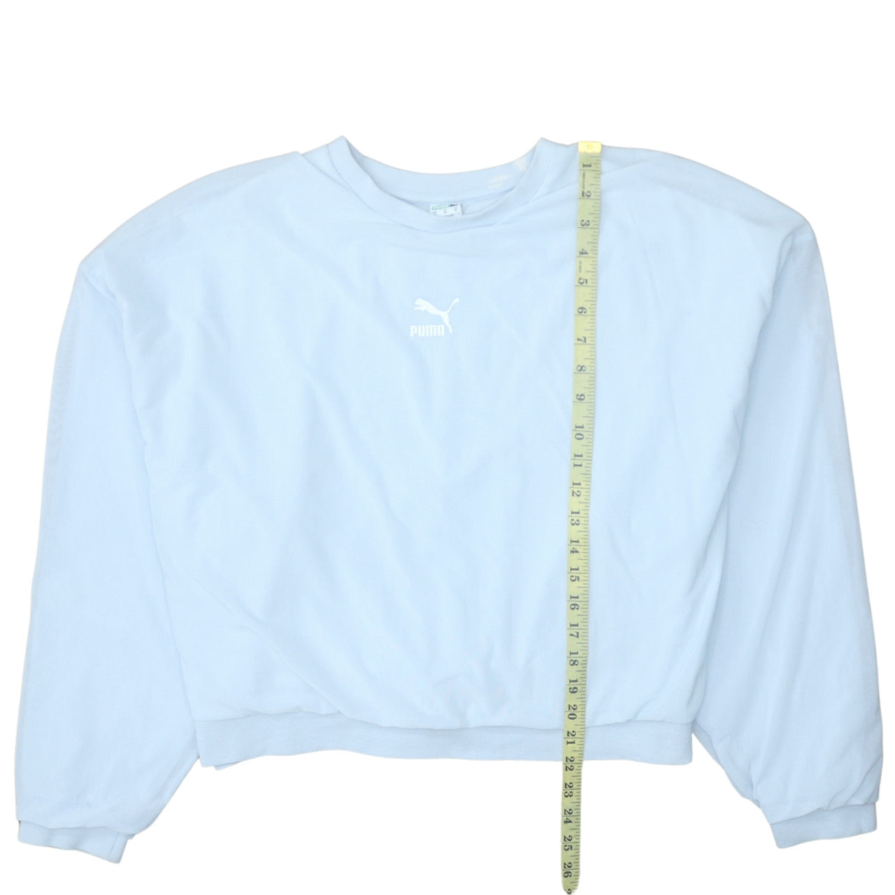 Puma Women Light Blue Crew Neck Pullover Sweatshirt XL