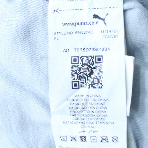 Puma Women Light Blue Crew Neck Pullover Sweatshirt XL