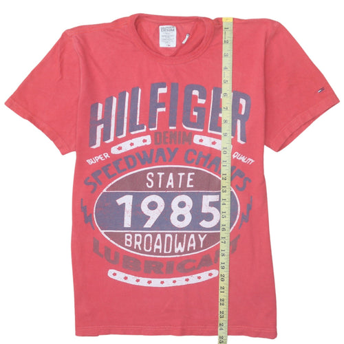 Tommy Hilfiger Denim Men's Red Graphic T-Shirt Size M Crew Neck