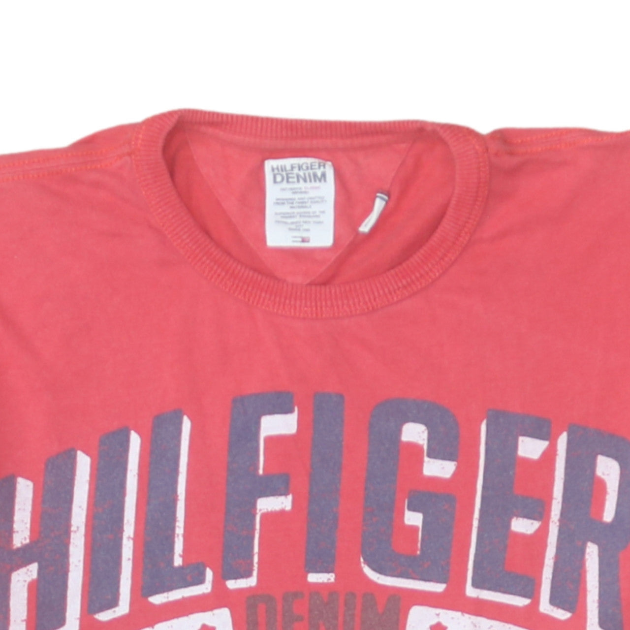 Tommy Hilfiger Denim Men's Red Graphic T-Shirt Size M Crew Neck