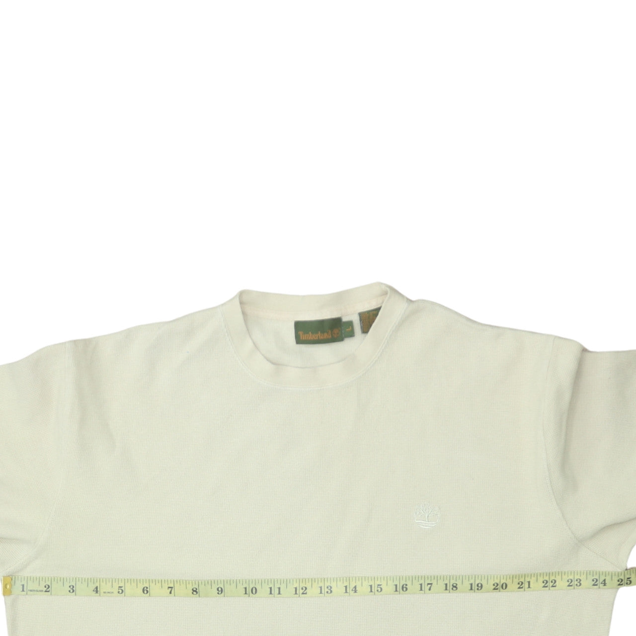 Timberland Men Ivory Waffle Knit Cotton Crew Neck Pullover Jumper L