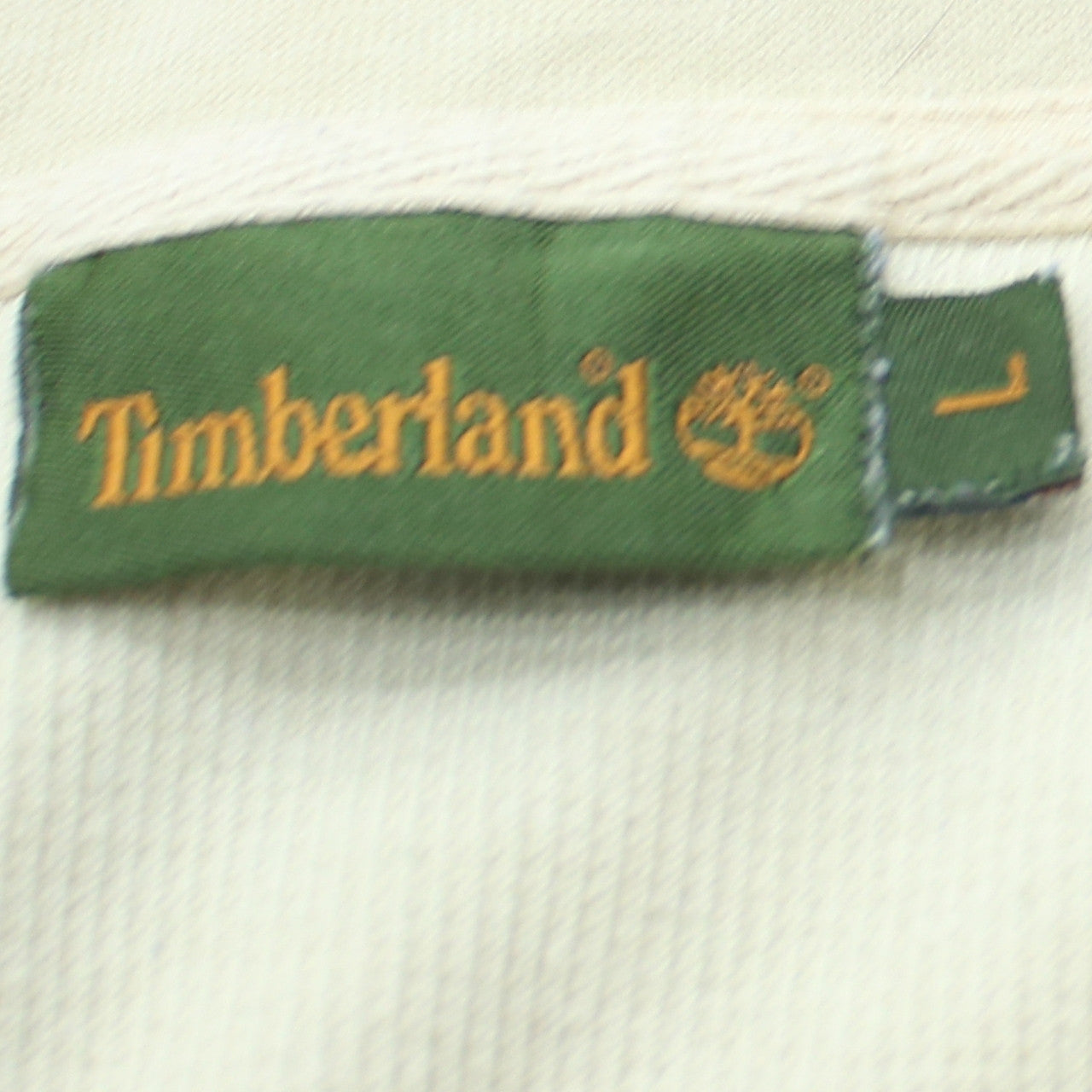 Timberland Men Ivory Waffle Knit Cotton Crew Neck Pullover Jumper L