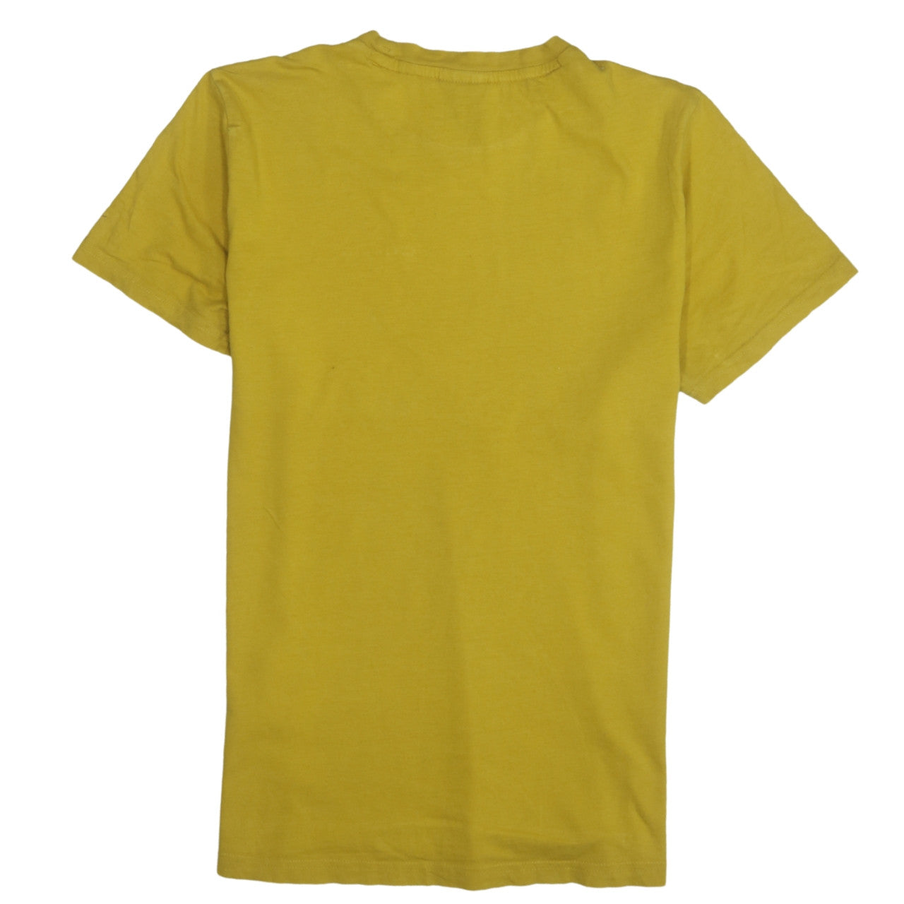 Champion Men's Yellow Small Crew Neck Cotton T-Shirt