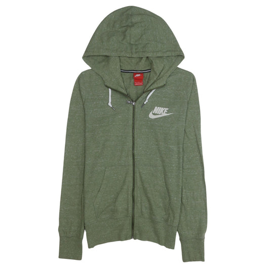 Nike Womens Green Full Zip Hoodie M Organic Cotton Blend
