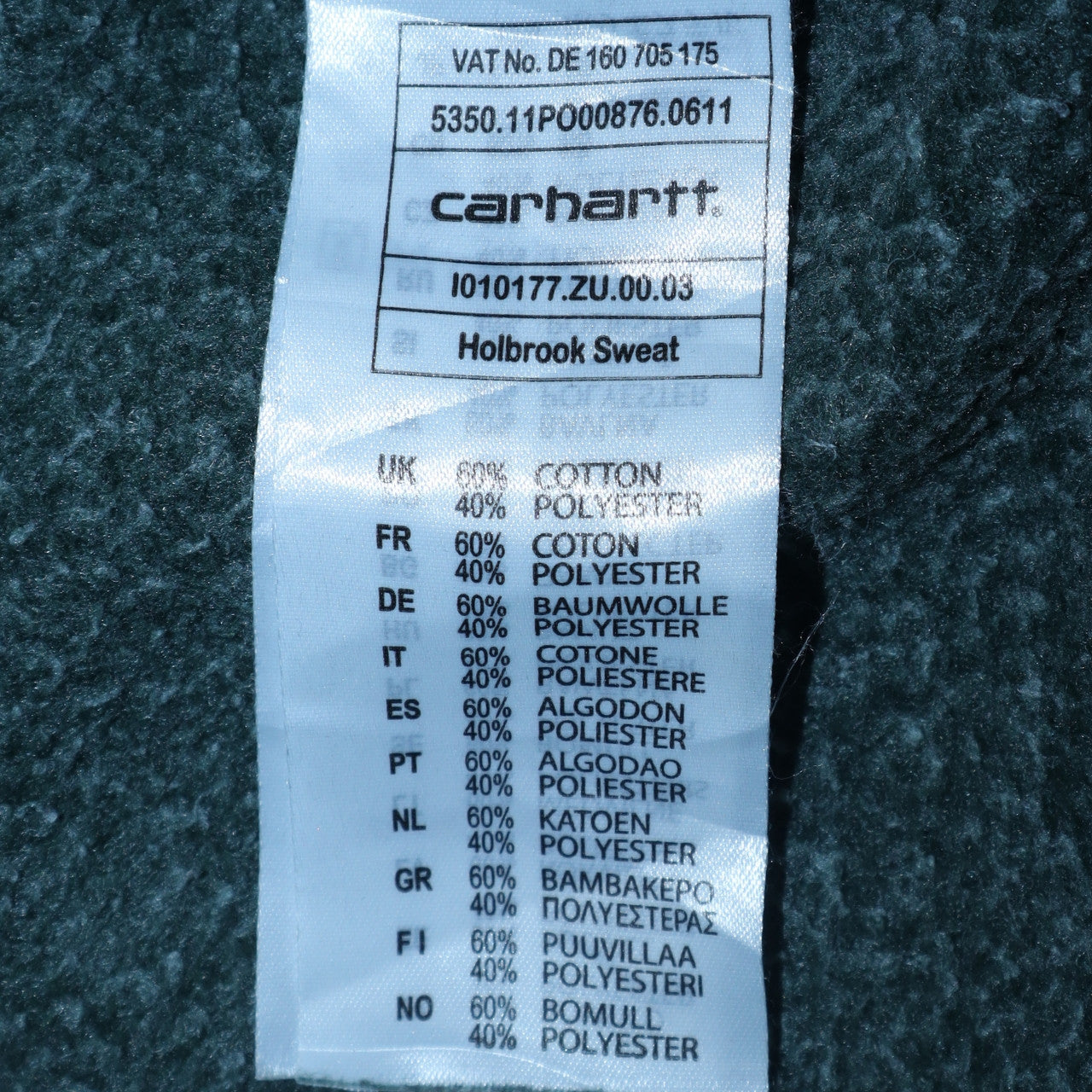 Carhartt Men's Green Crew Neck Pullover Sweatshirt Size M