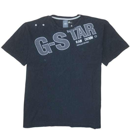 G-Star RAW Men's Black Logo Crew Neck Short Sleeve T-Shirt Size L