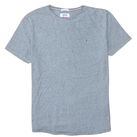 Tommy Jeans Men's Grey Regular Fit Crew Neck Short Sleeve T-Shirt M
