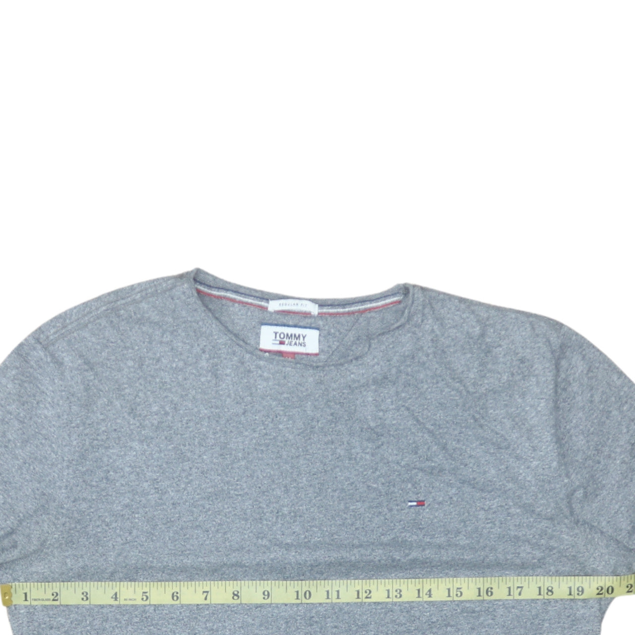 Tommy Jeans Men's Grey Regular Fit Crew Neck Short Sleeve T-Shirt M