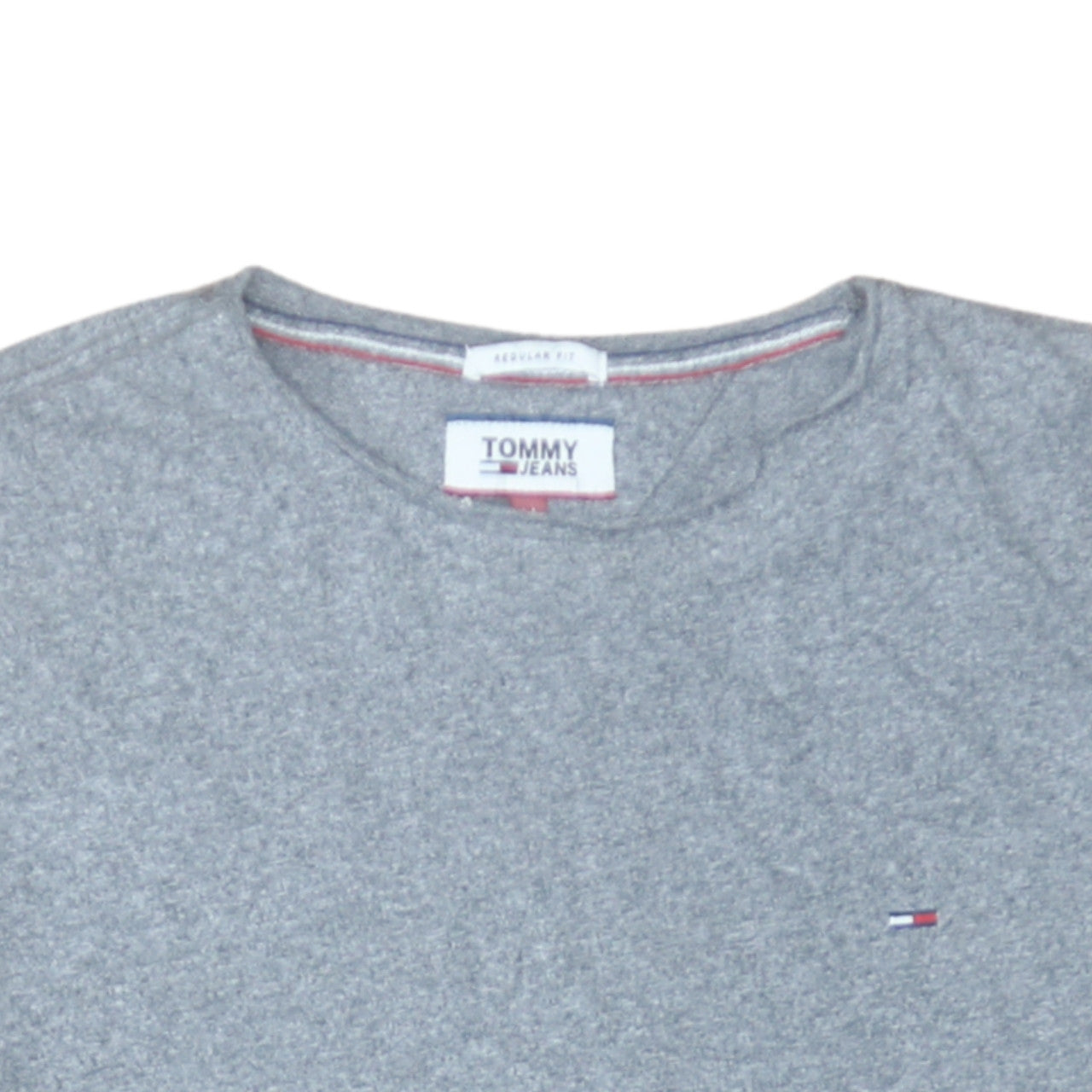 Tommy Jeans Men's Grey Regular Fit Crew Neck Short Sleeve T-Shirt M