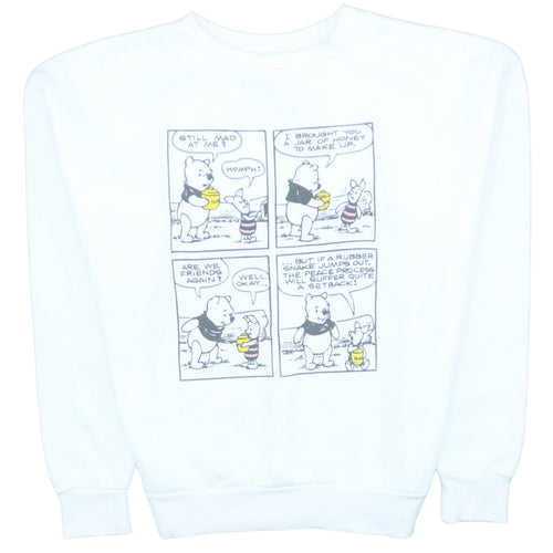 Disney Primark Women's White Winnie the Pooh Sweatshirt Size S 10/12 Crew Neck