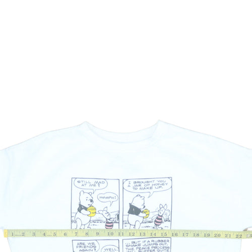 Disney Primark Women's White Winnie the Pooh Sweatshirt Size S 10/12 Crew Neck