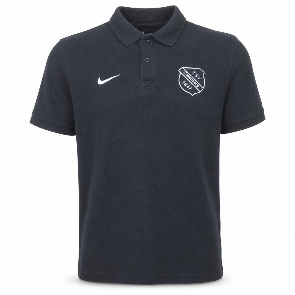 Front view of Nike Men's Black Short Sleeve Collared Polo Shirt XL