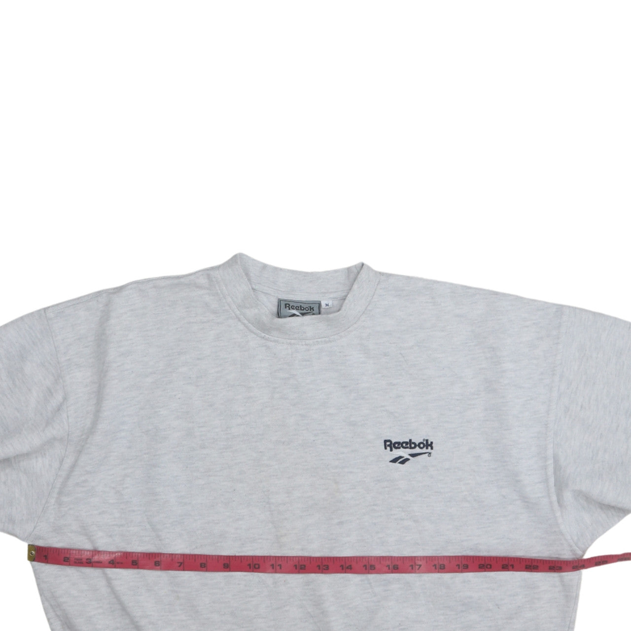 Reebok Essentials Men Grey M Pullover Crew Neck Logo Sweatshirt