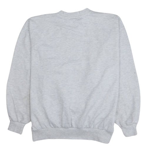 Reebok Essentials Men Grey M Pullover Crew Neck Logo Sweatshirt