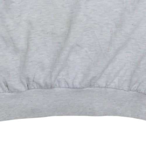 Reebok Essentials Men Grey M Pullover Crew Neck Logo Sweatshirt