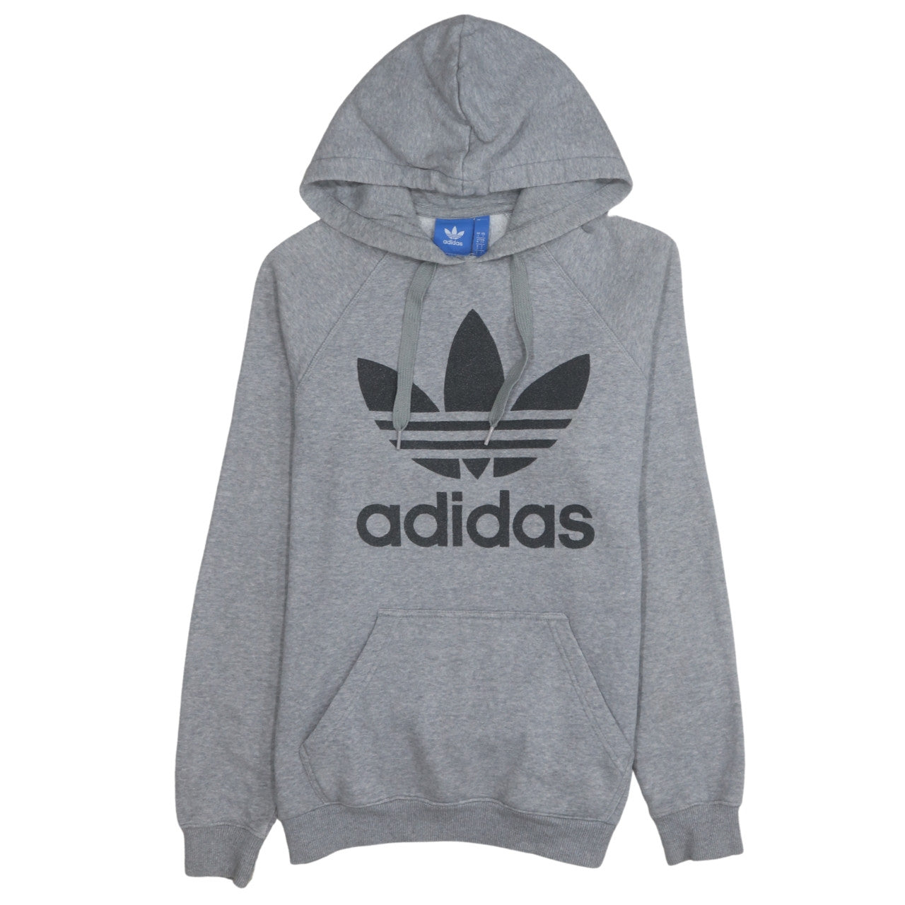 Adidas Mens Grey Pullover Hoodie Small Regular Fit Logo Fleece