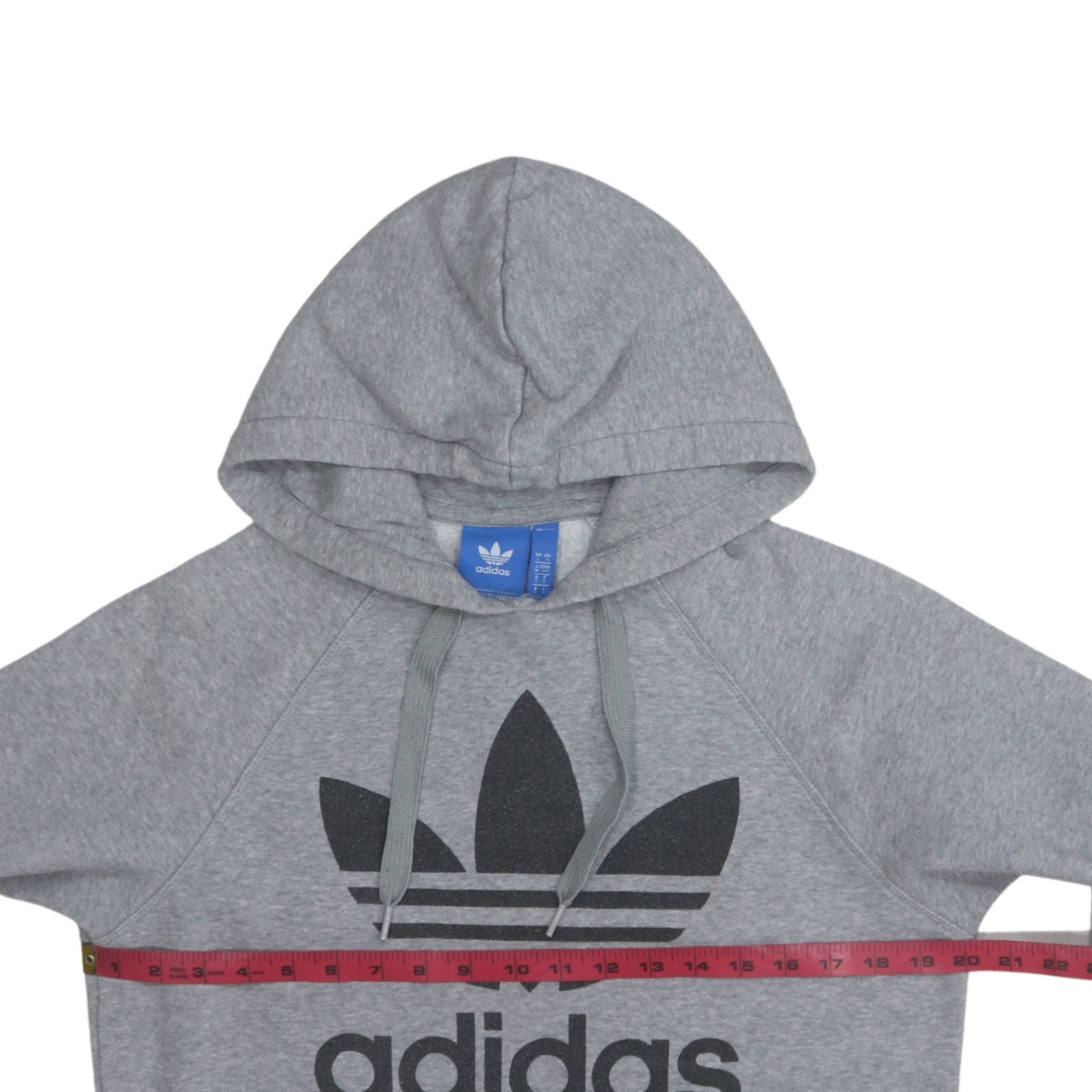 Adidas Mens Grey Pullover Hoodie Small Regular Fit Logo Fleece