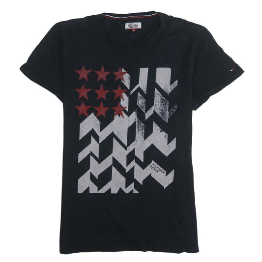 Tommy Hilfiger Denim Men's Black Graphic Print Crew Neck T-Shirt Size L