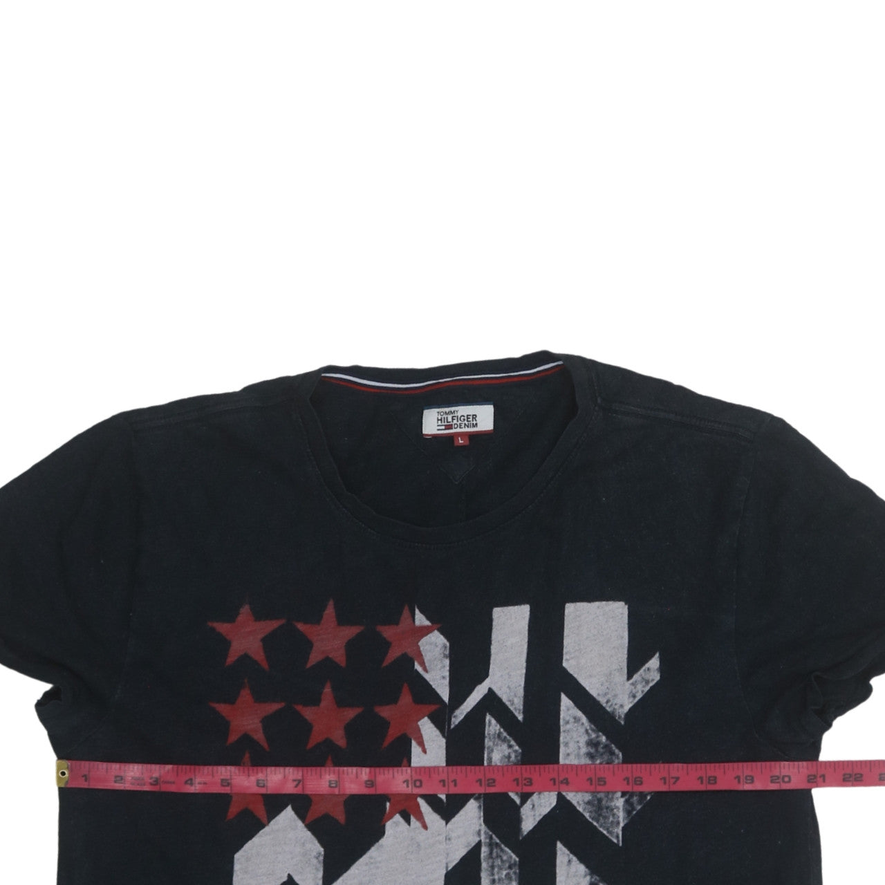Tommy Hilfiger Denim Men's Black Graphic Print Crew Neck T-Shirt Size L