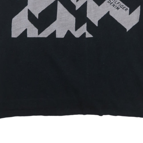 Tommy Hilfiger Denim Men's Black Graphic Print Crew Neck T-Shirt Size L