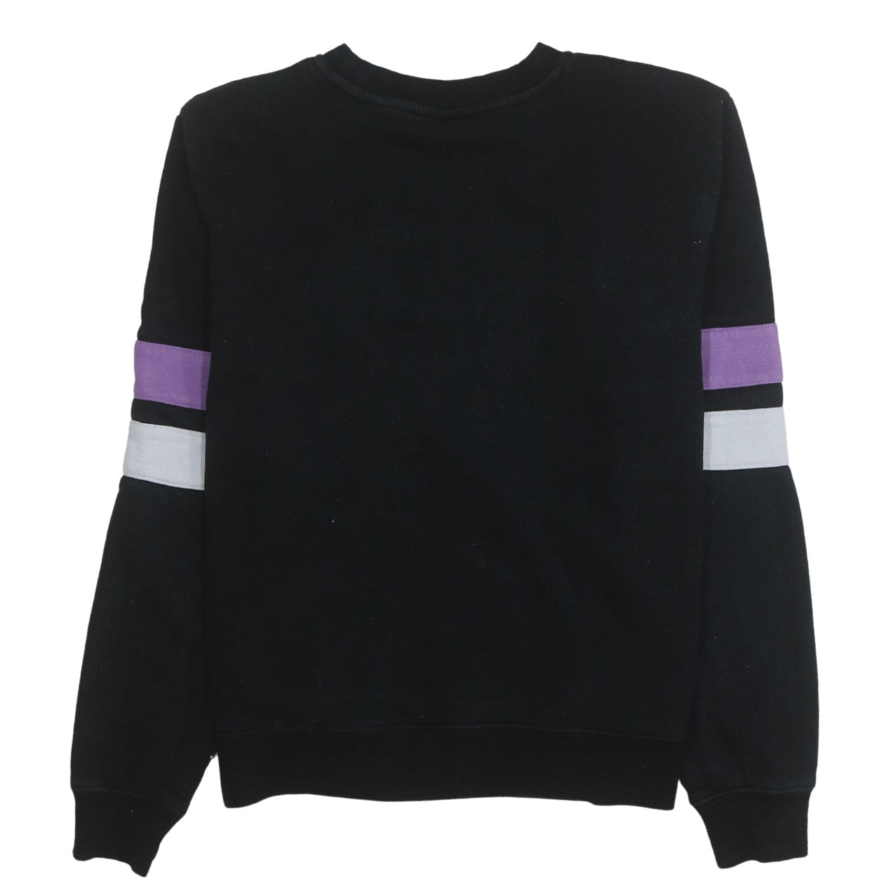 Fila Womens Black Purple Logo Crew Neck Pullover Sweatshirt Size M