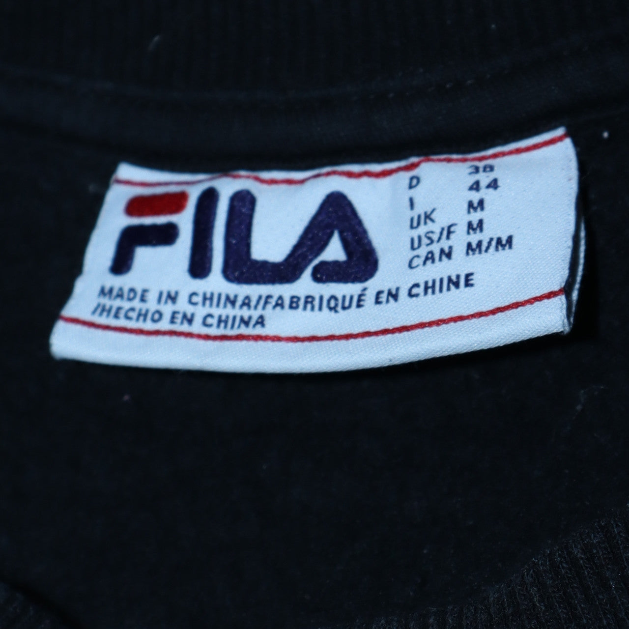 Fila Womens Black Purple Logo Crew Neck Pullover Sweatshirt Size M