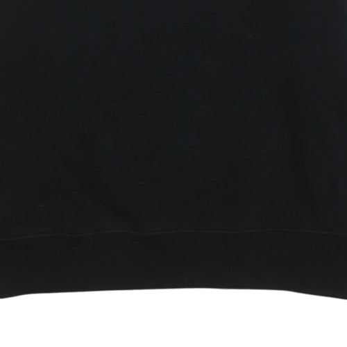 Fila Womens Black Purple Logo Crew Neck Pullover Sweatshirt Size M