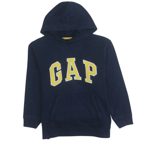 GAP Boys Blue XL Pullover Fleece Hoodie with Yellow Logo