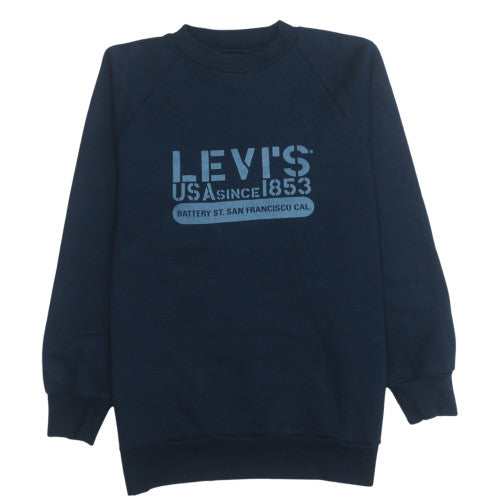 Levi's Men's Blue Crew Neck Pullover Graphic Sweatshirt M