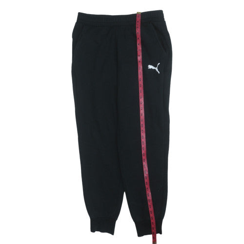 Puma Men's Black Joggers L Fleece Tapered Sweatpants