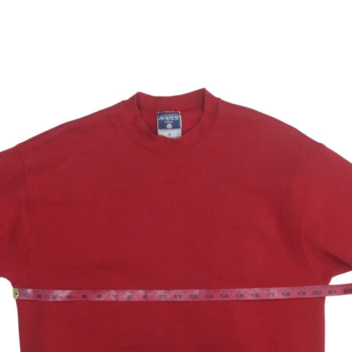 Avirex USA Men's Red Medium Crew Neck Fleece Sweatshirt