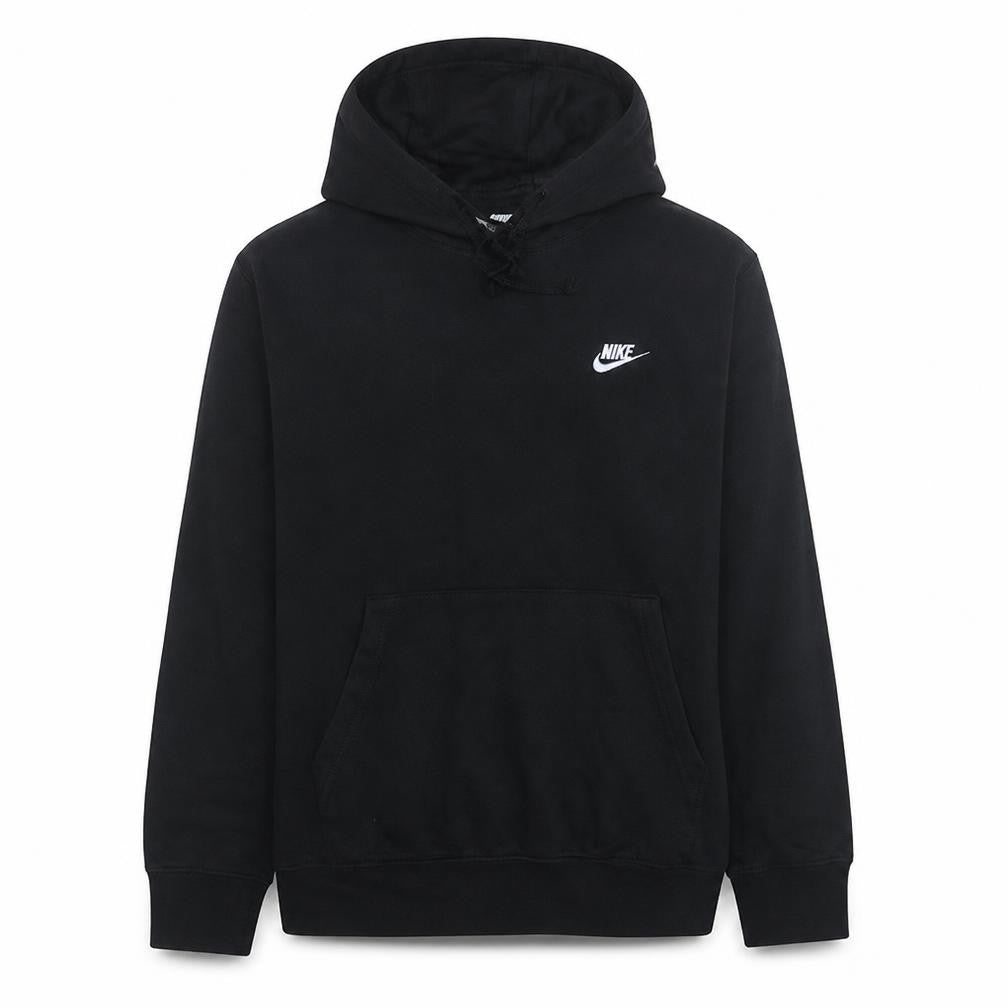 Front view of Nike Men's Black Pullover Hoodie Medium Fleece Sportswear