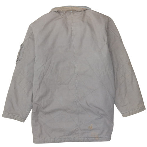 Nike Teens Grey Lined Parka Jacket L Grey Hooded Outdoor Coat