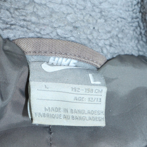 Nike Teens Grey Lined Parka Jacket L Grey Hooded Outdoor Coat
