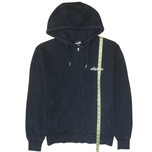 Ellesse Womens Black Full Zip Hoodie UK 8 Cotton Blend Casual