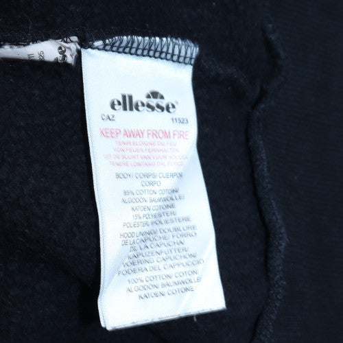Ellesse Womens Black Full Zip Hoodie UK 8 Cotton Blend Casual