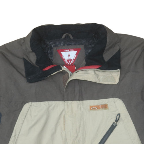 Oakley Men Beige Anorak Jacket M Windproof Water Resistant Outdoor