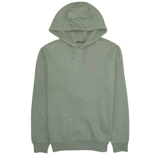 Napapijri Men’s Green Pullover Hoodie Fleece Lined M Excellent