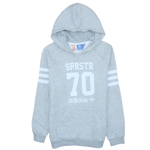 Adidas Girls Grey Hoodie XL 16 Years Pullover Fleece Hooded Sweatshirt